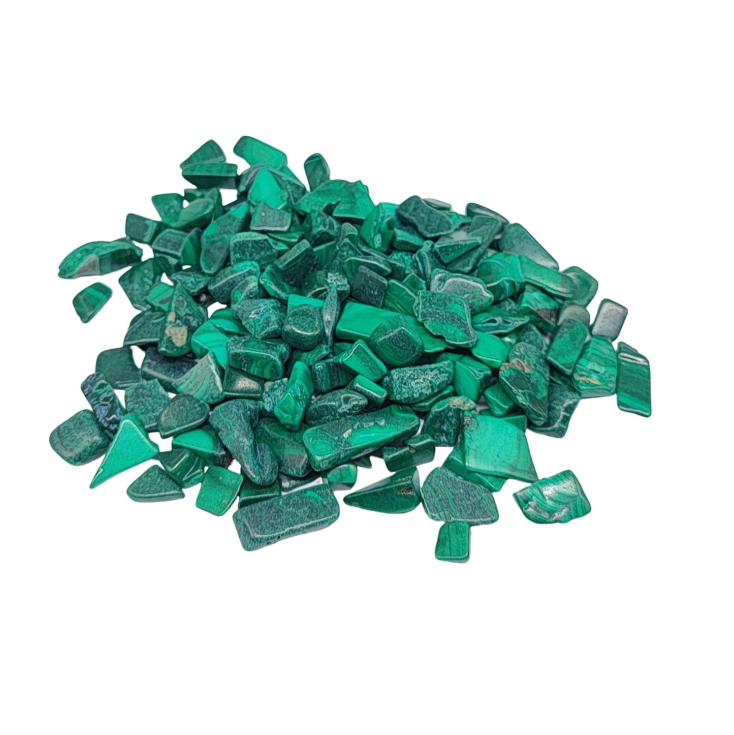 Stone - Tumbled Chips - Malachite - 5mm to 10mm 10 g