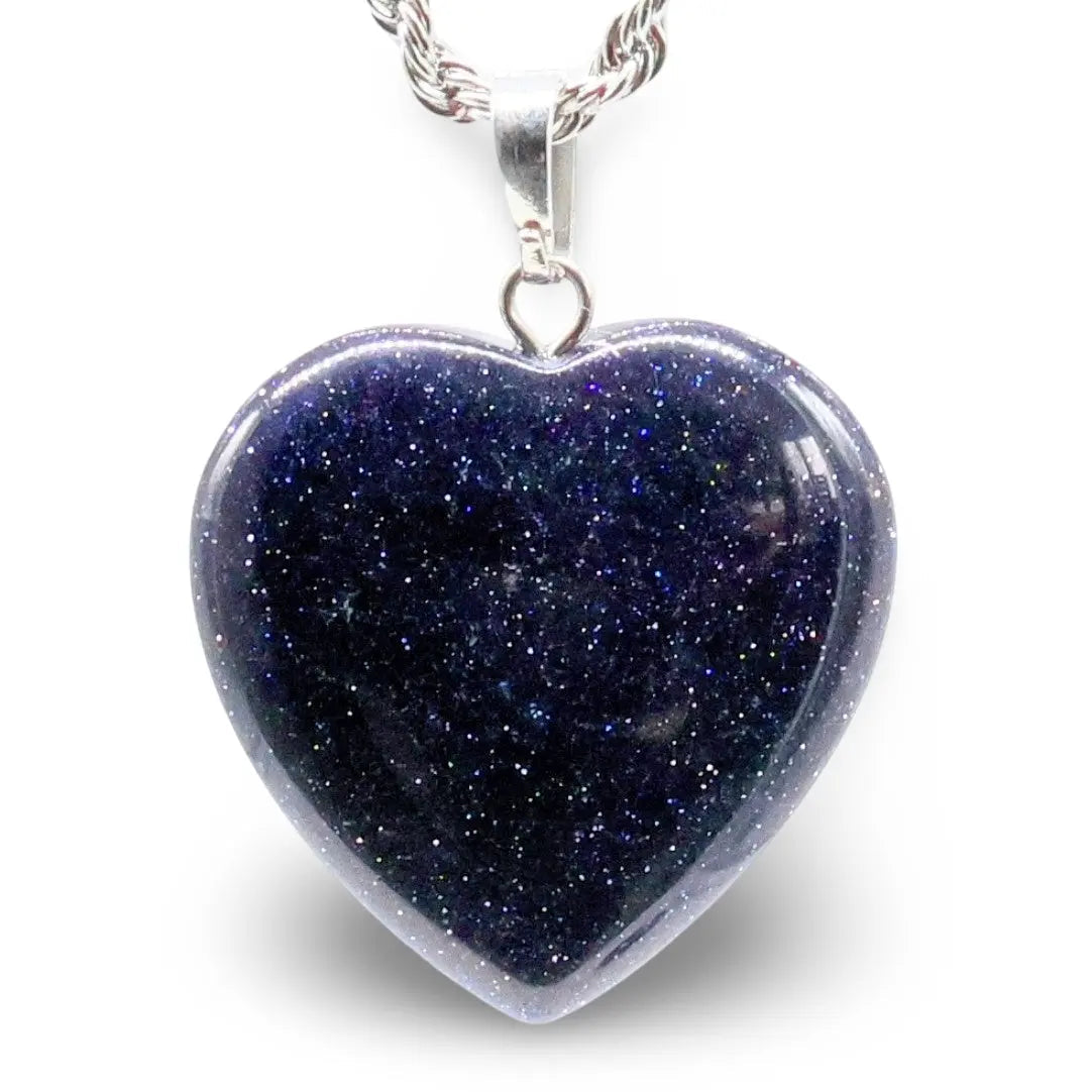 Necklace - Heart Shaped - Blue Goldstone