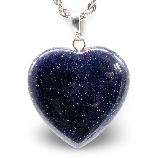 Necklace - Heart Shaped - Blue Goldstone