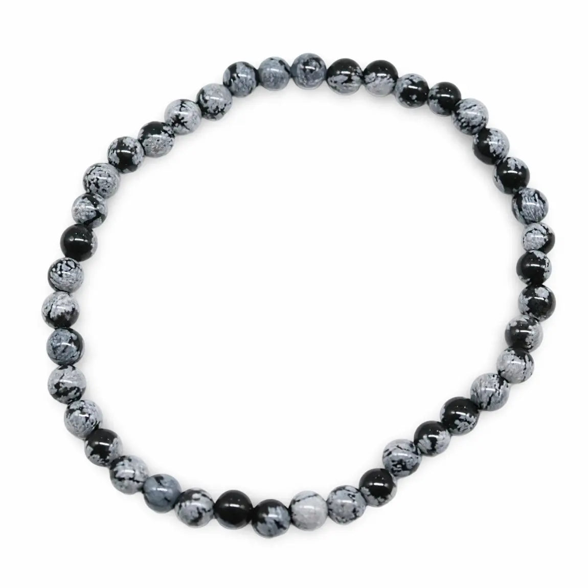 Bracelet - Snowflake Obisidian - 4mm