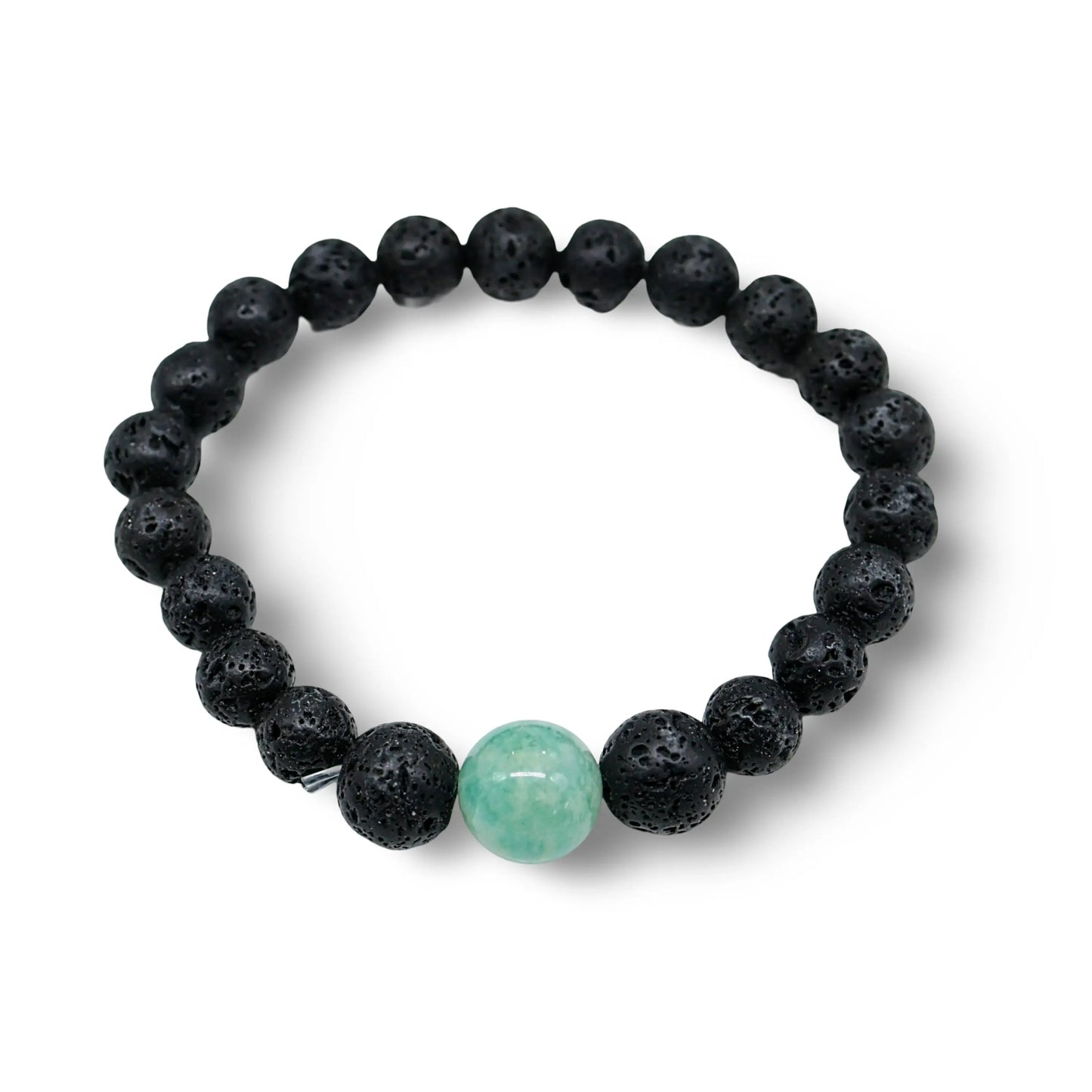 Bracelet - Lava Stone 8mm with Mixed Stone Beads 12mm Amazonite