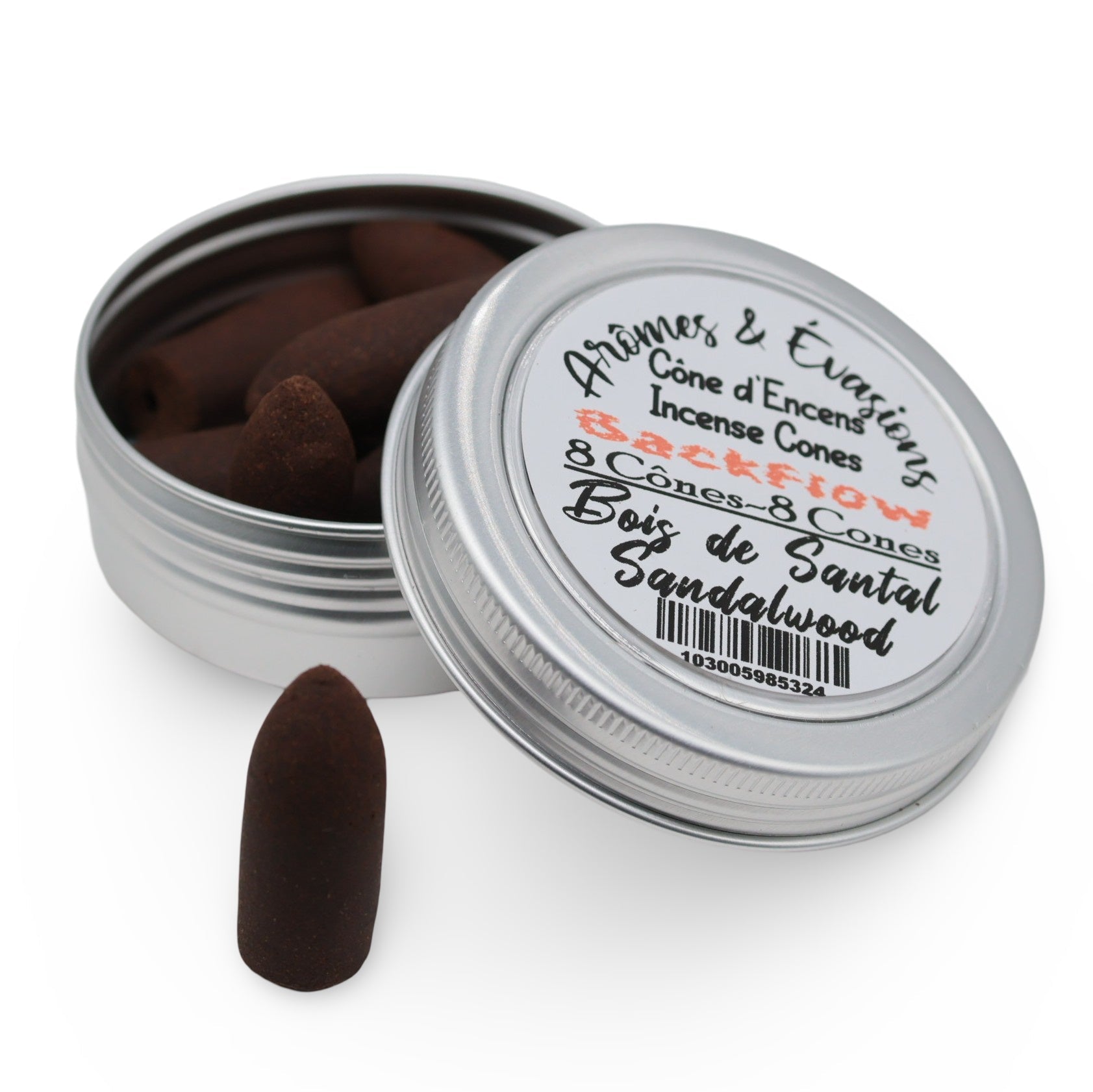 Incense -Backflow Cones -Sandalwood -8 Cones