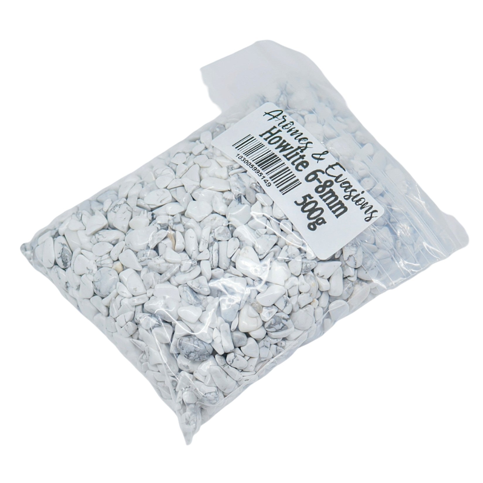 Stone - Tumbled Chips - White Howlite - 6 to 8mm 500 g