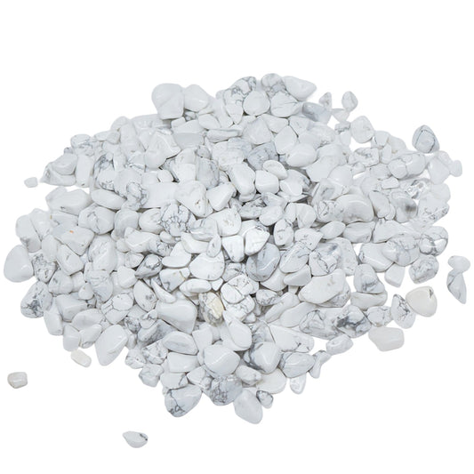 Stone - Tumbled Chips - White Howlite - 6 to 8mm 10 g