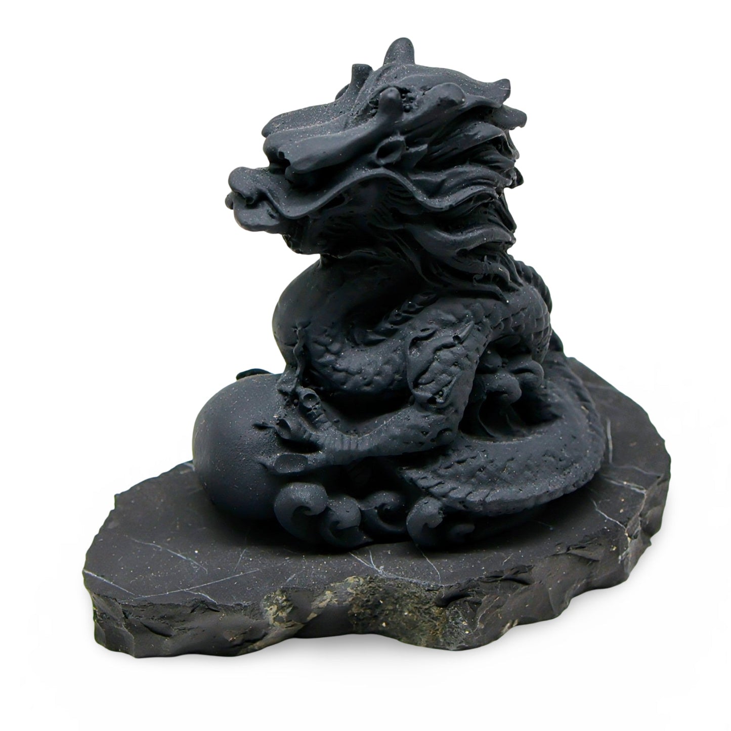 Pierre - Pierre de Shungite Sculptée en Forme de Dragon - Brute - 269 g