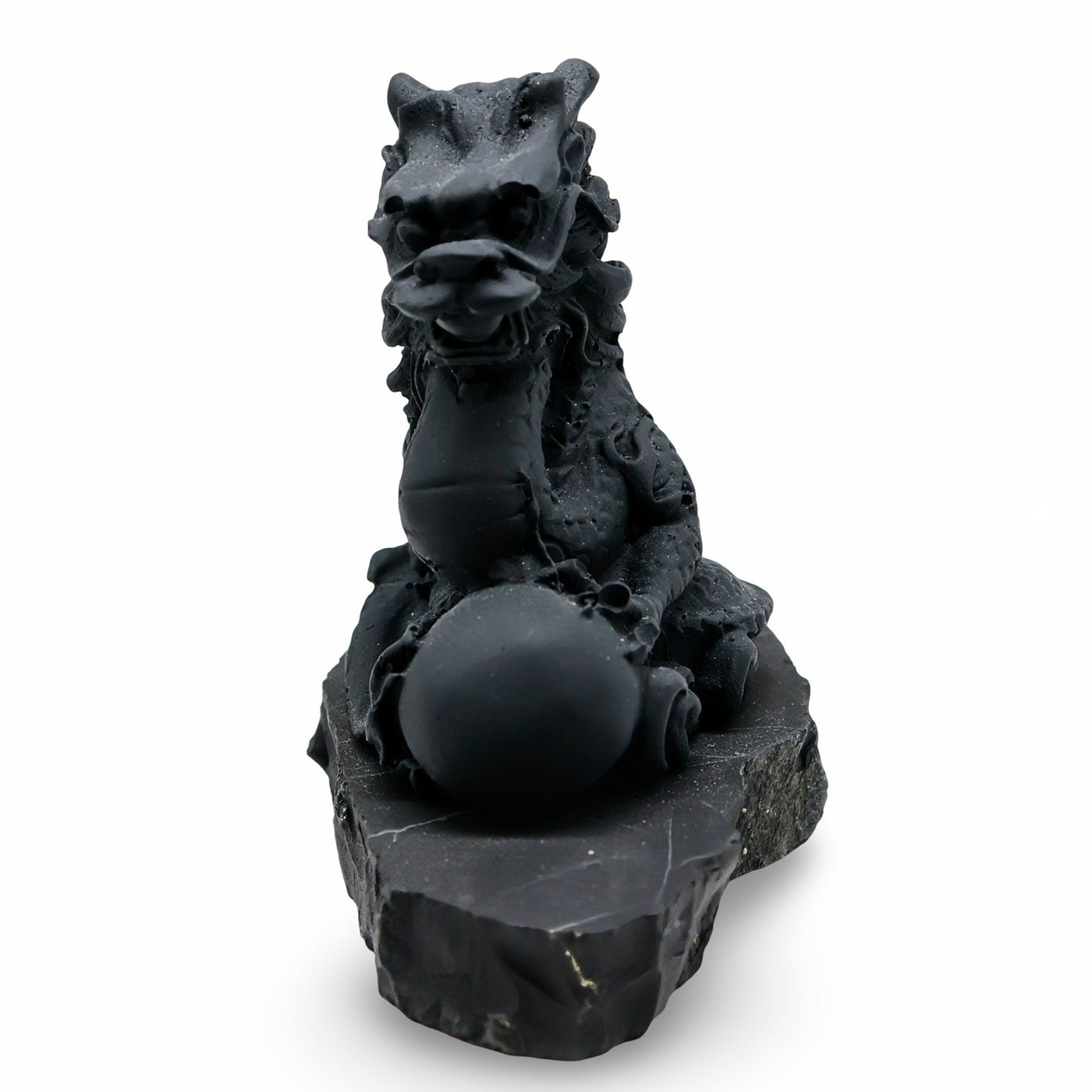 Pierre - Pierre de Shungite Sculptée en Forme de Dragon - Brute - 269 g