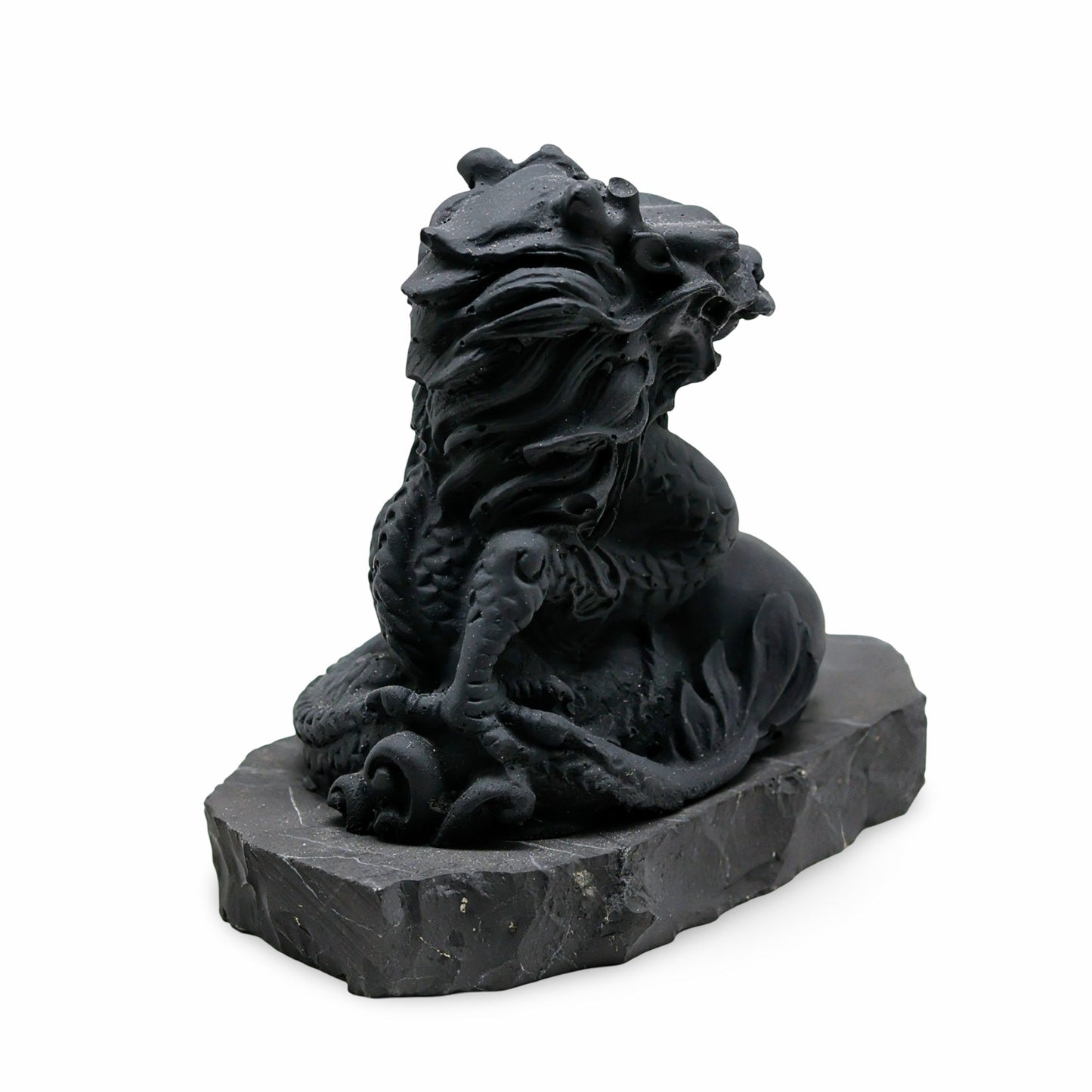 Pierre - Pierre de Shungite Sculptée en Forme de Dragon - Brute - 269 g