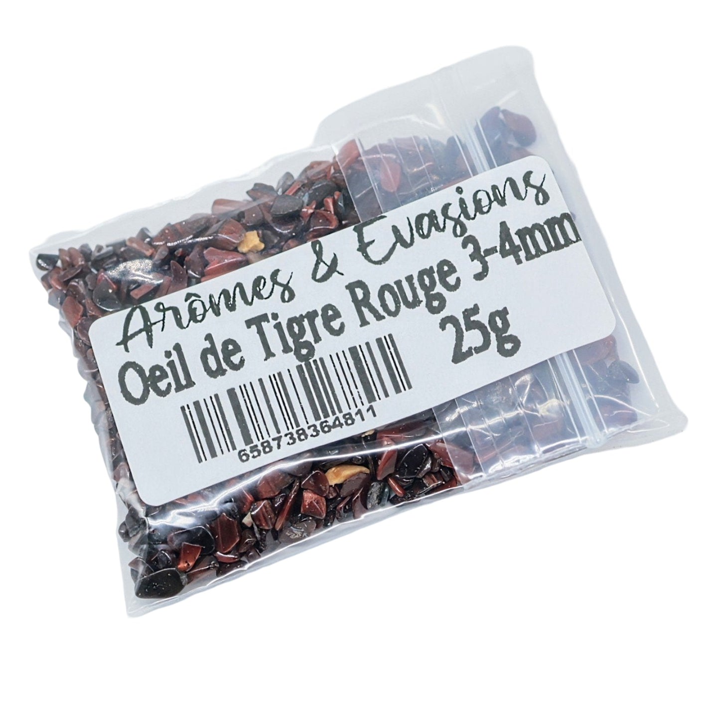 Stone - Tumbled Chips - Red Tiger Eye - 3 to 4mm 10 g