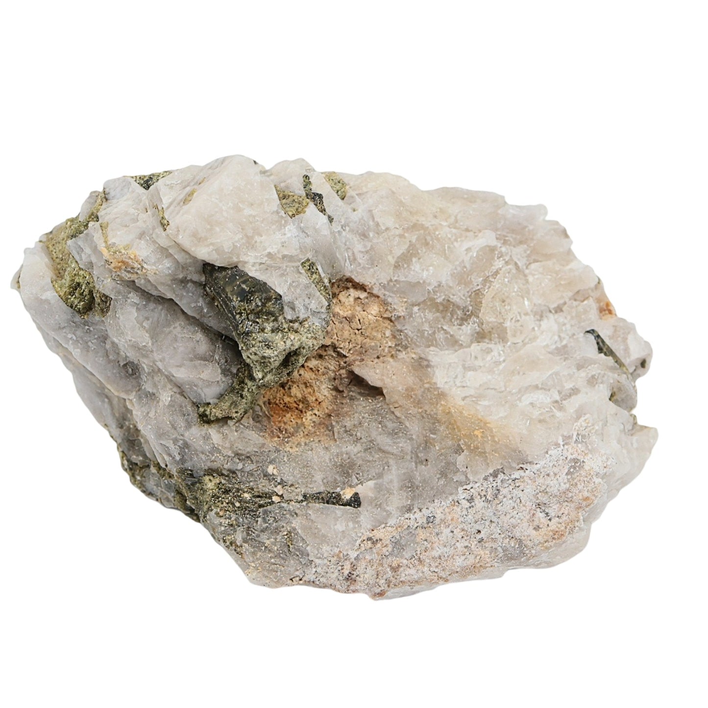 Pierre - Spécimen - Tourmaline Verte sur Quartz - Brut