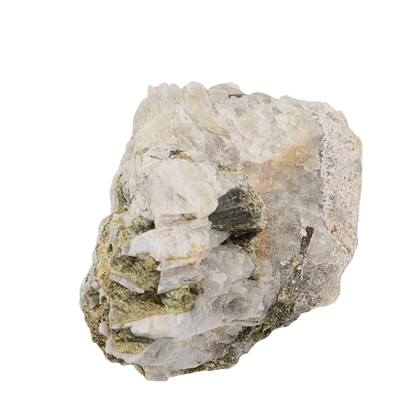 Pierre - Spécimen - Tourmaline Verte sur Quartz - Brut
