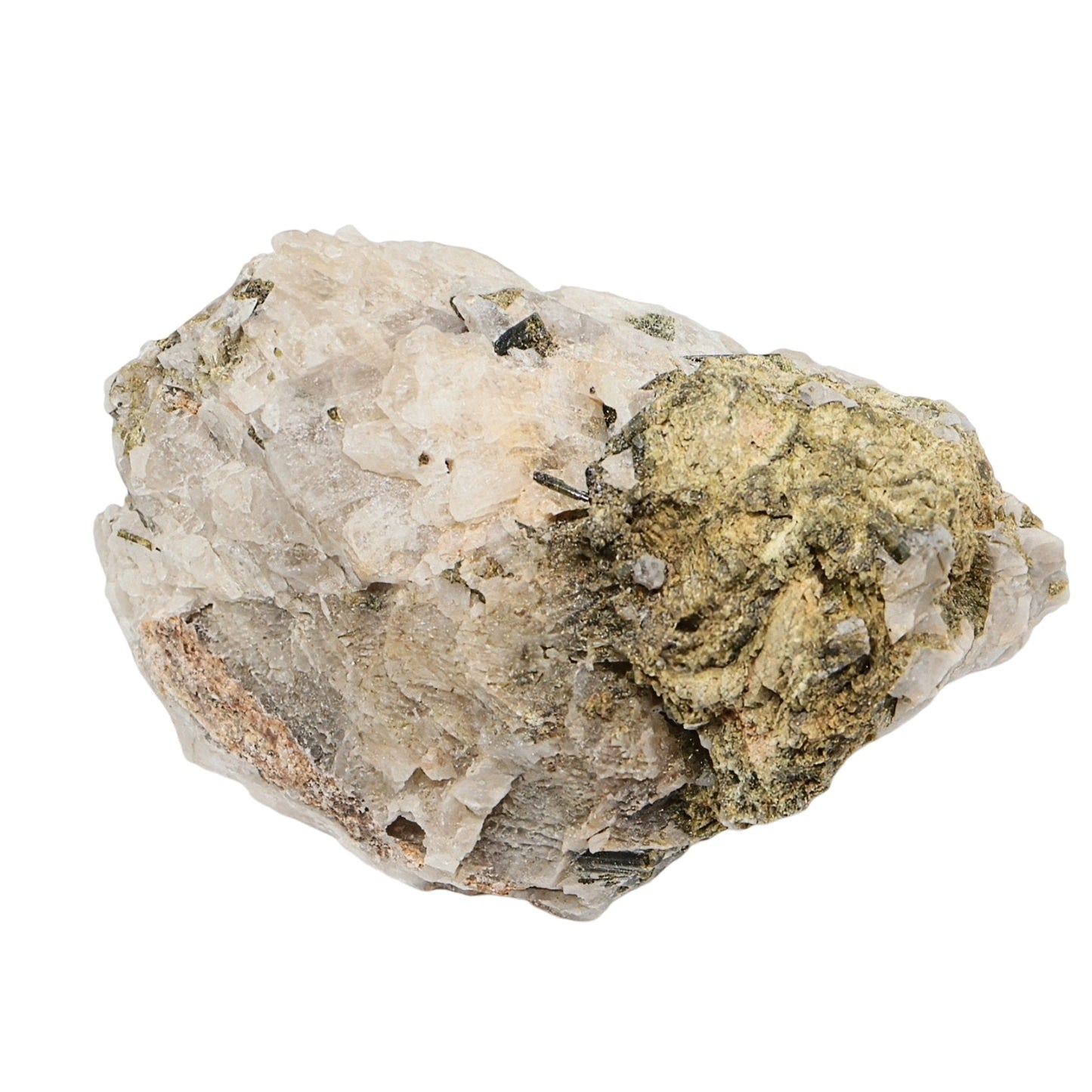 Pierre - Spécimen - Tourmaline Verte sur Quartz - Brut