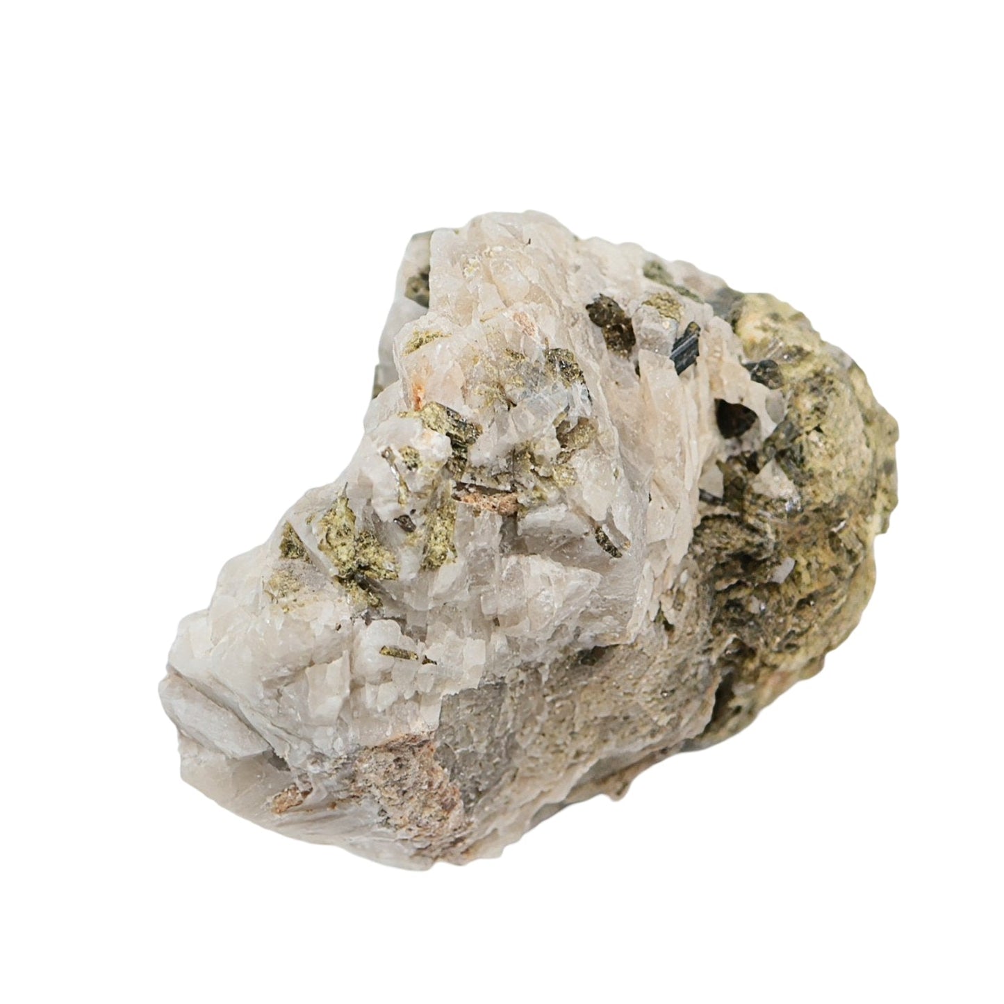 Pierre - Spécimen - Tourmaline Verte sur Quartz - Brut