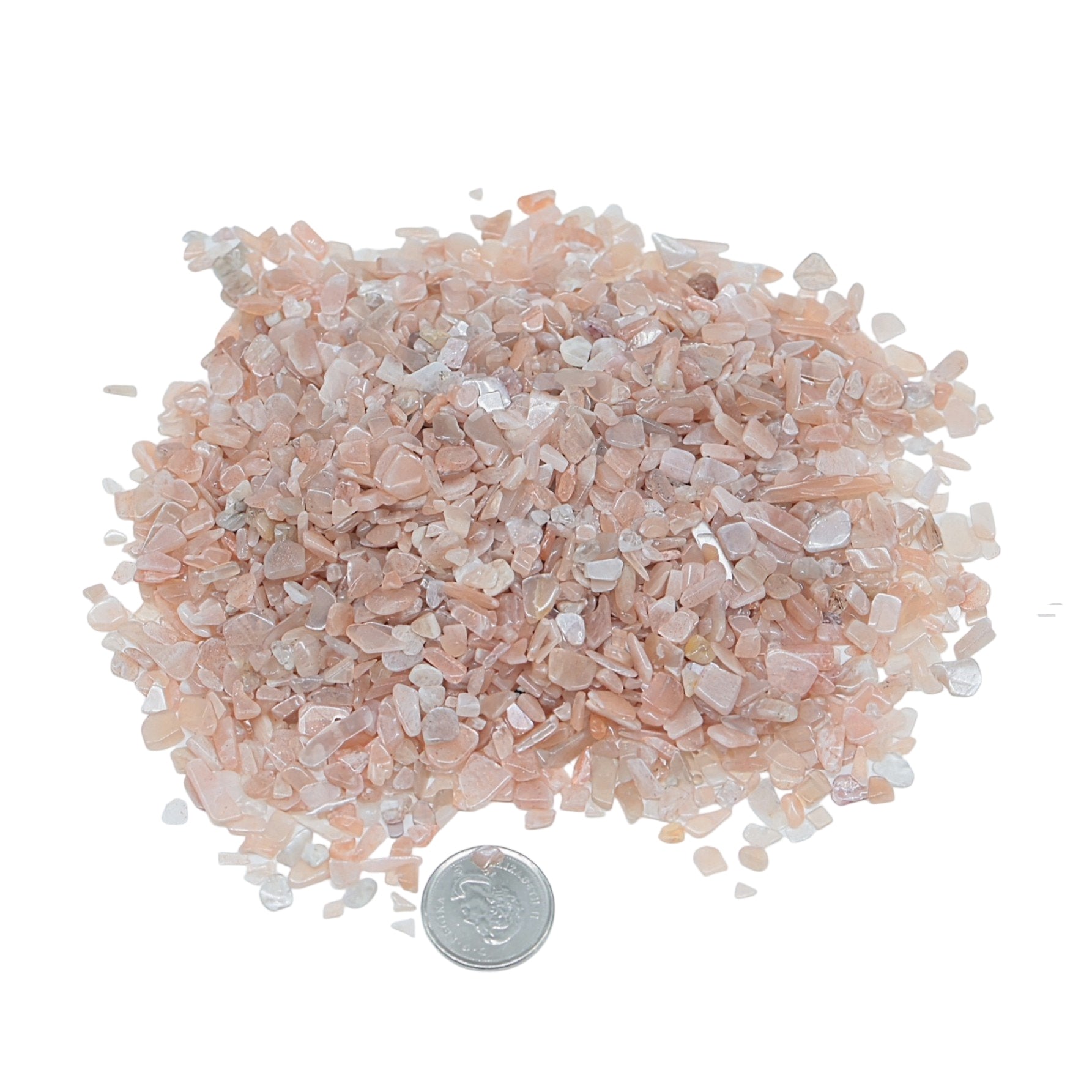 Stone - Tumbled Chips - Peach Moonstone - 3mm to 5mm