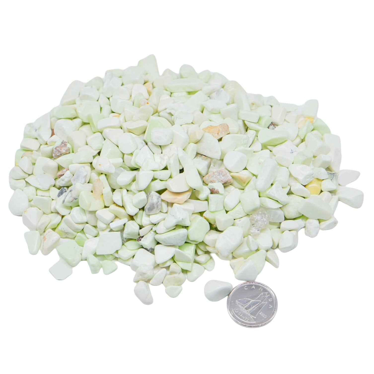 Stone - Tumbled Chips - Lemon Chrysoprase - 5 to 8mm - Cayve's Mystic Nature Wholesale