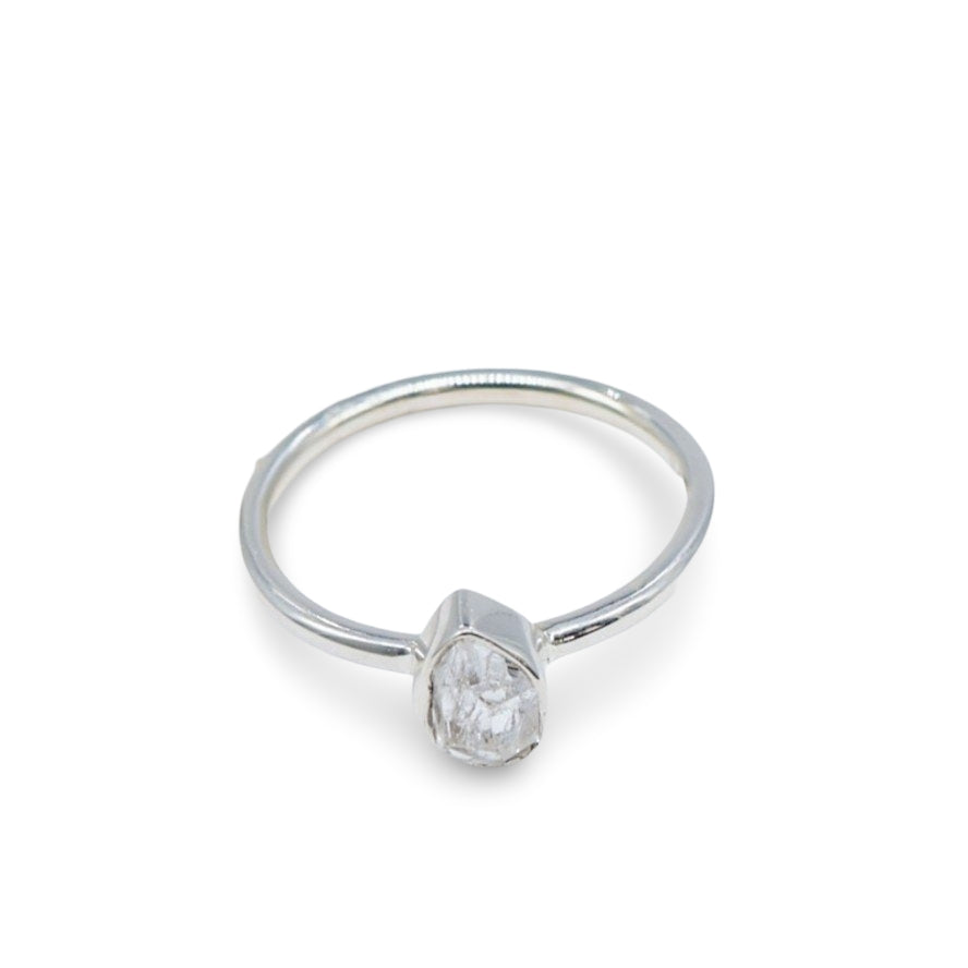 Ring - Assorted Shaped - Raw Herkimer Diamond on 925 sterling silver 10