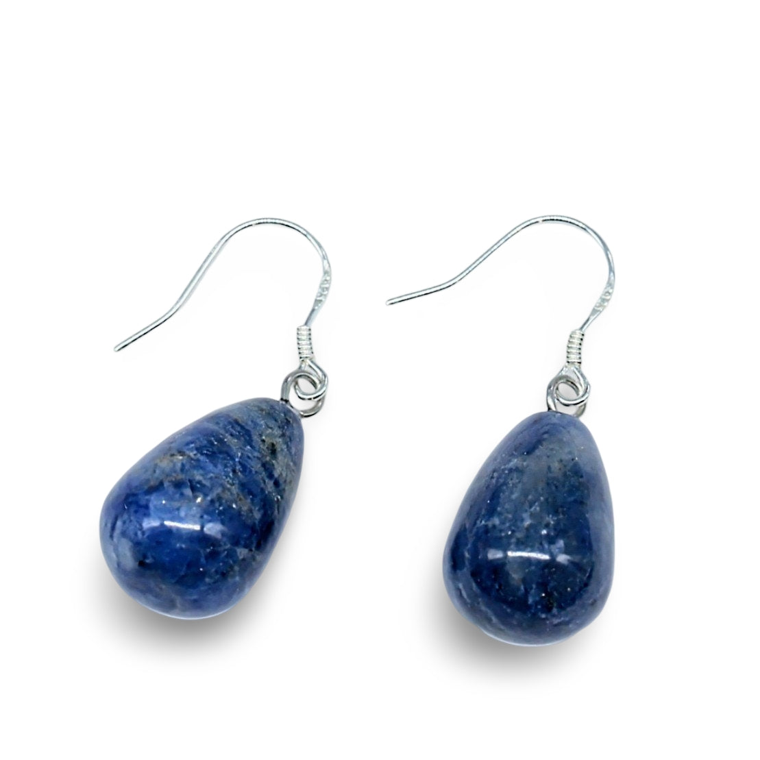 Earring - Natural Stone with 925 Sterling Silver Earring Hooks Sodalite