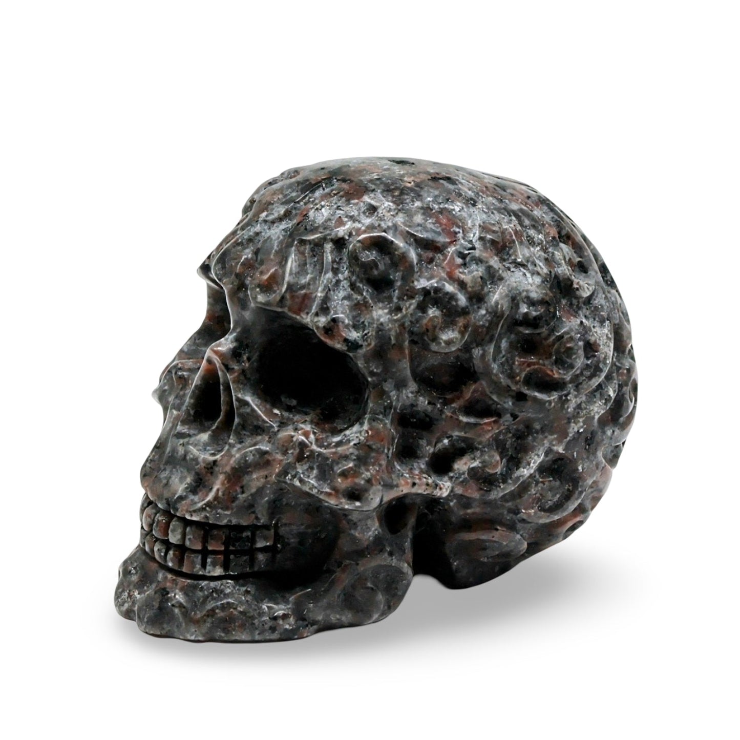 Stone - Flame Stone (Yooperlite) Skull Specimen - Polished