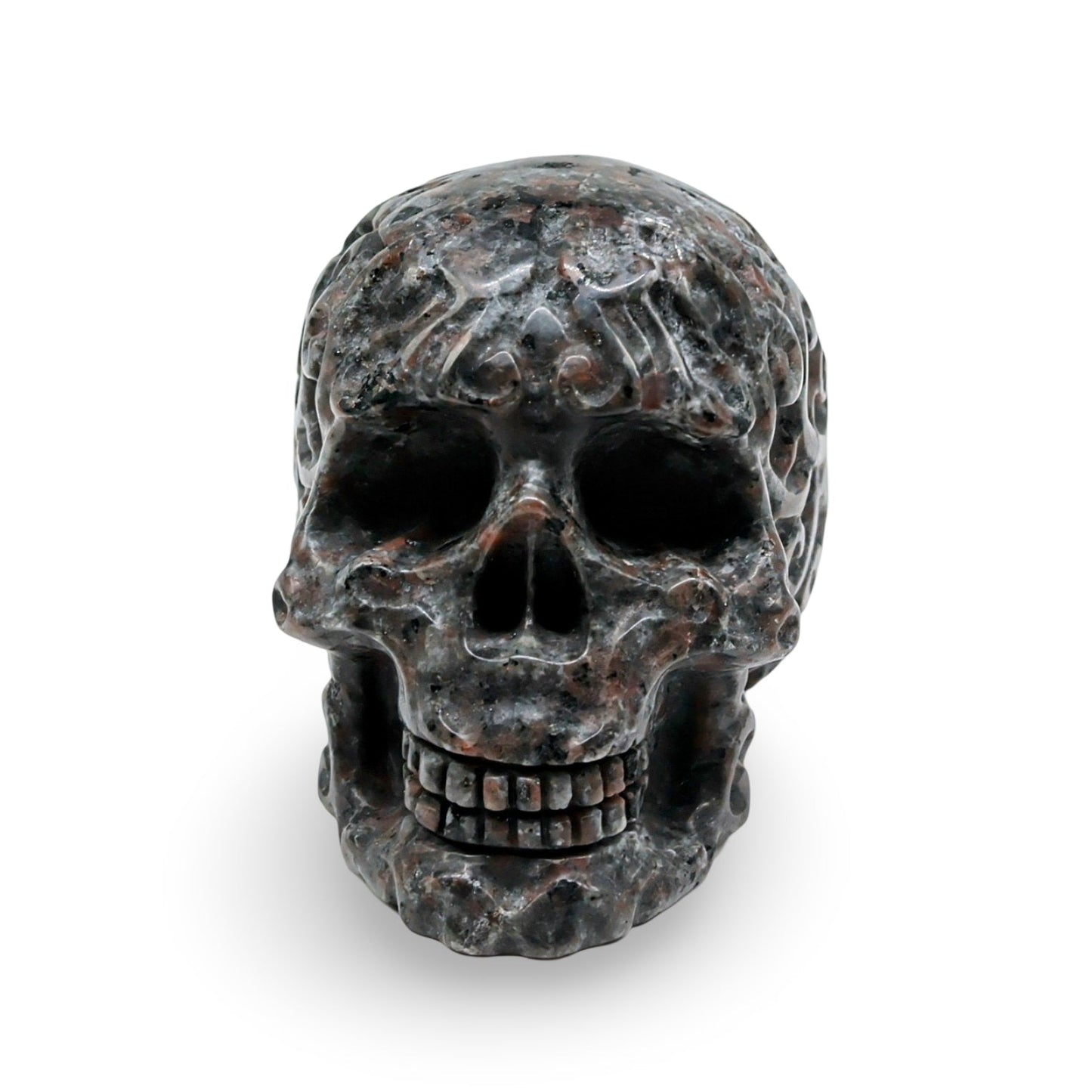 Stone - Flame Stone (Yooperlite) Skull Specimen - Polished