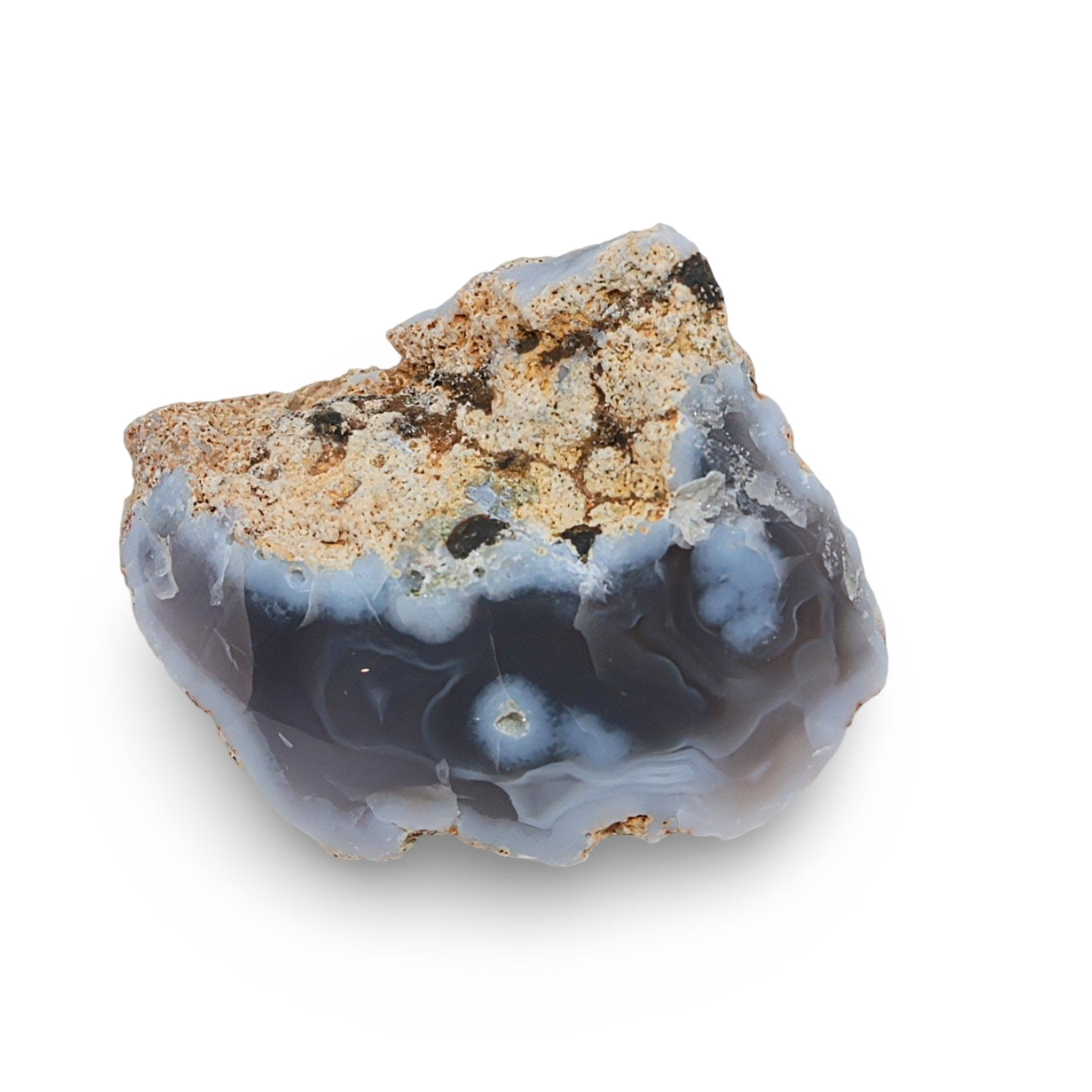 Stone - Blue Chalcedony - Rough Polished 1 Side Medium