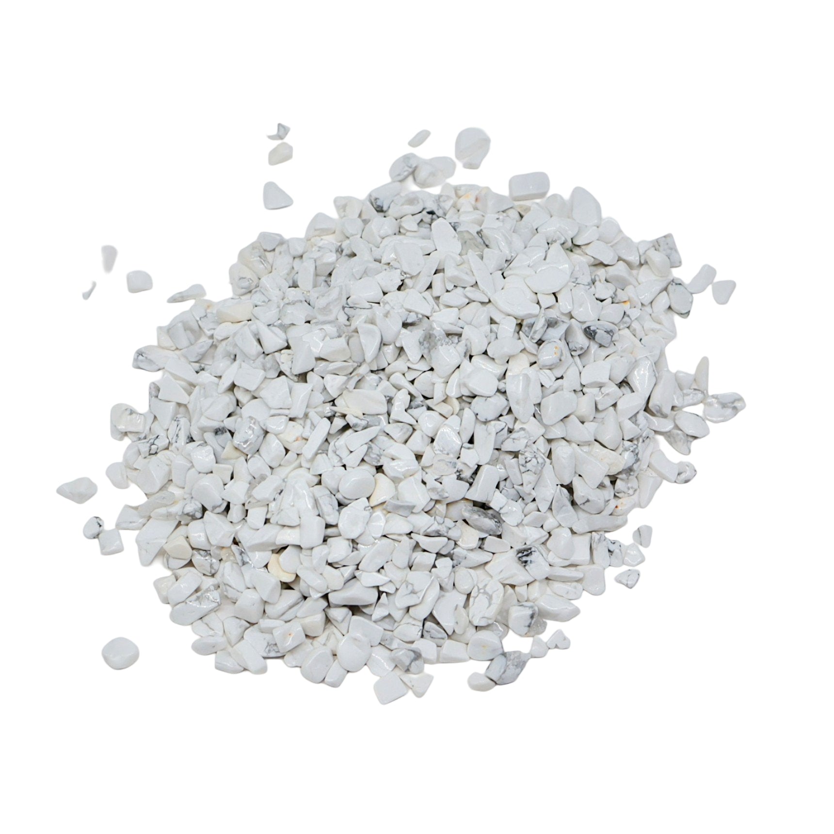 Stone - Tumbled Chips - White Howlite - 3 to 5mm