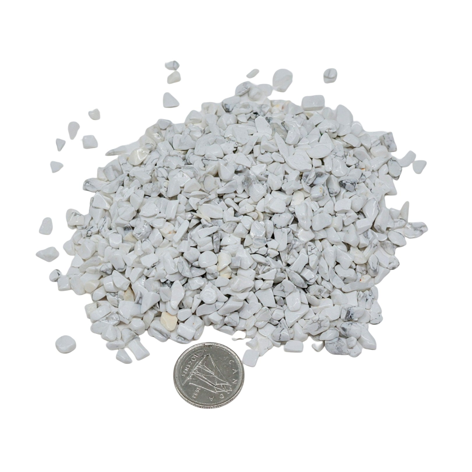 Stone - Tumbled Chips - White Howlite - 3 to 5mm