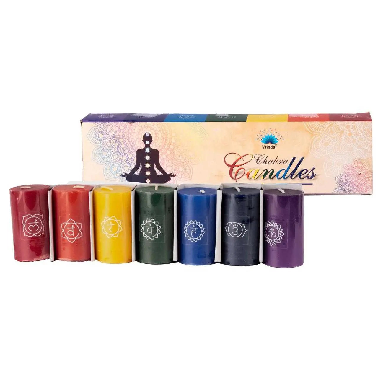 Scented Candles - 7 Chakra's approx. 2.5" x 1.5" - -Arômes & Évasions