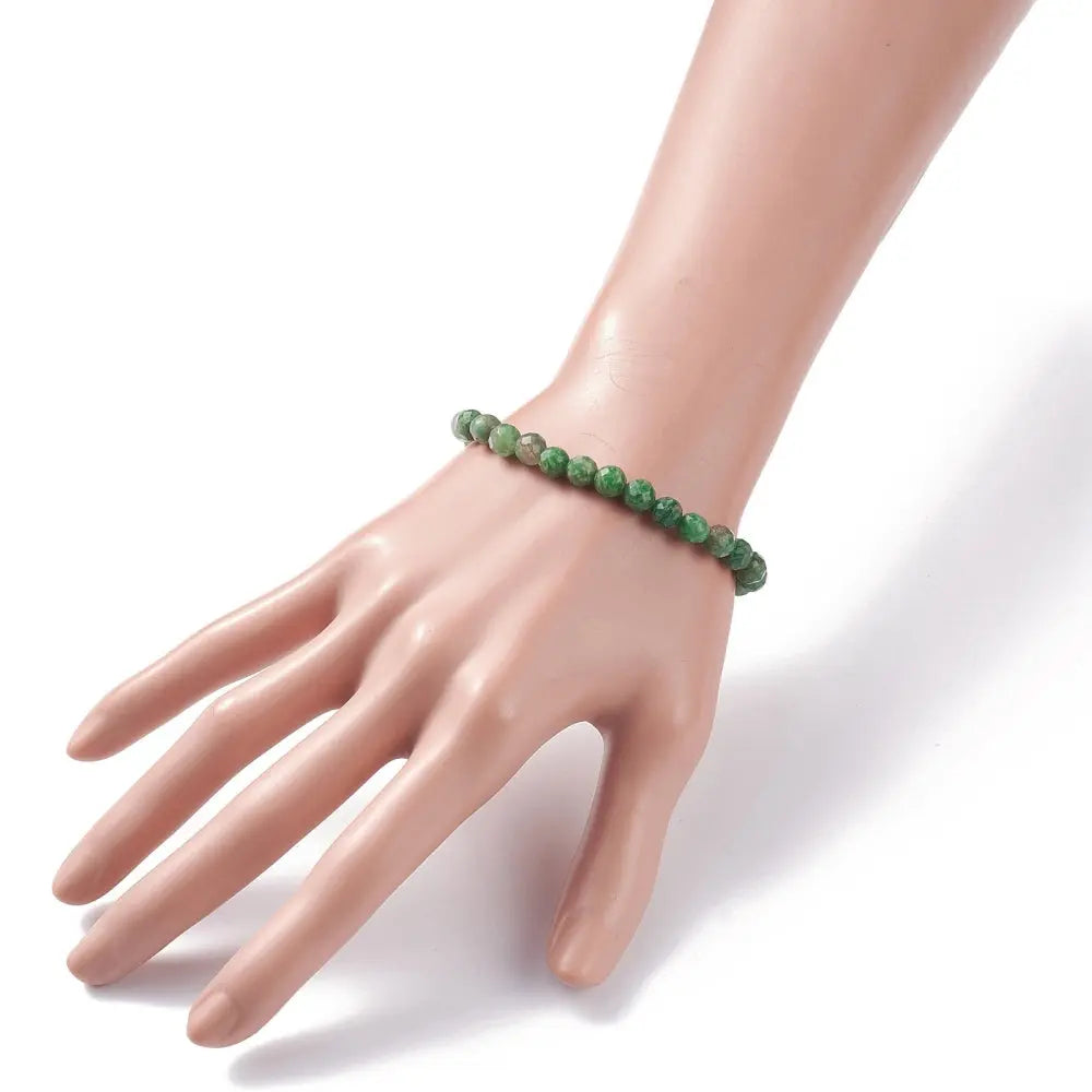Bracelet - Emerald - Faceted - 6mm