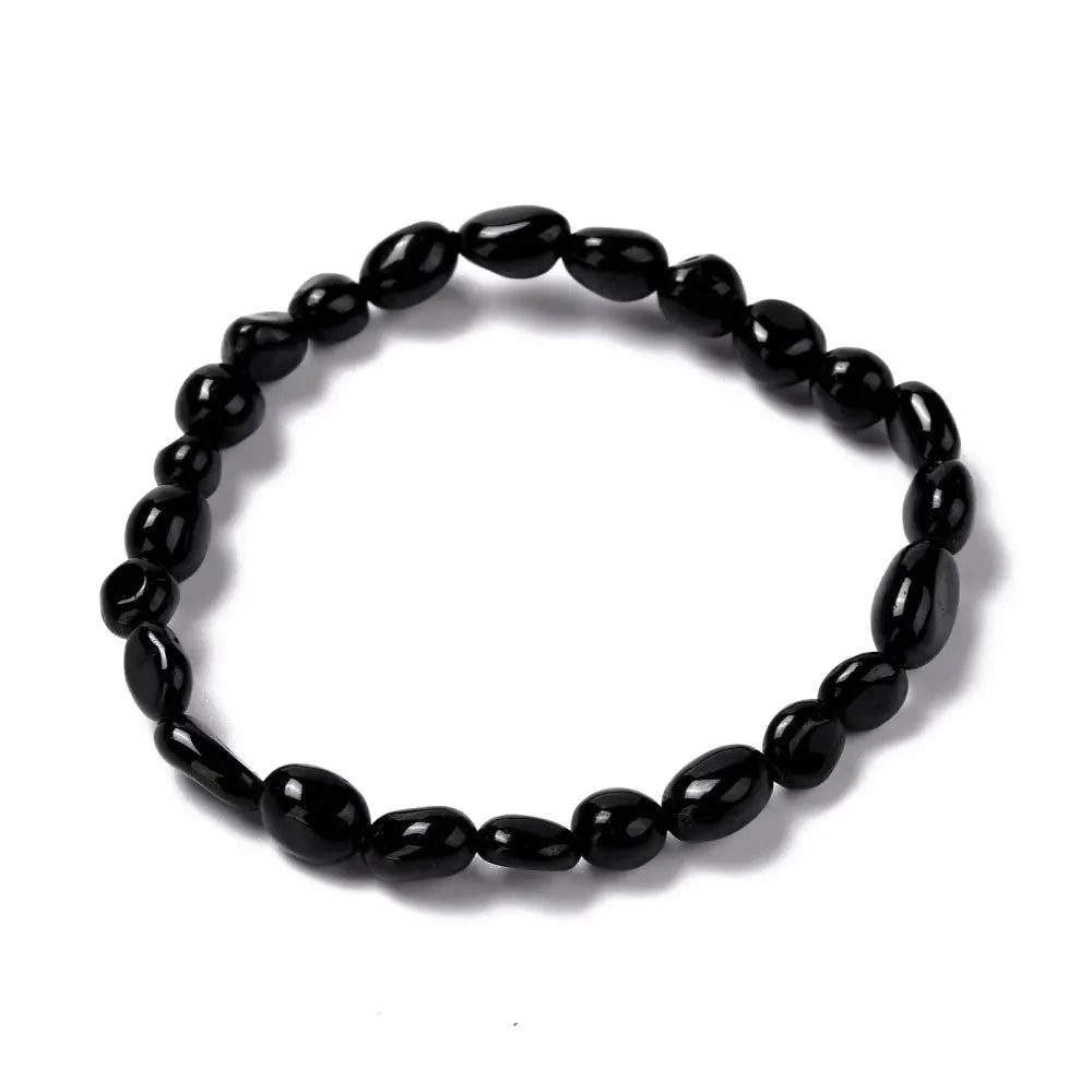 Bracelet - Black Tourmaline - Natural Shape Stones