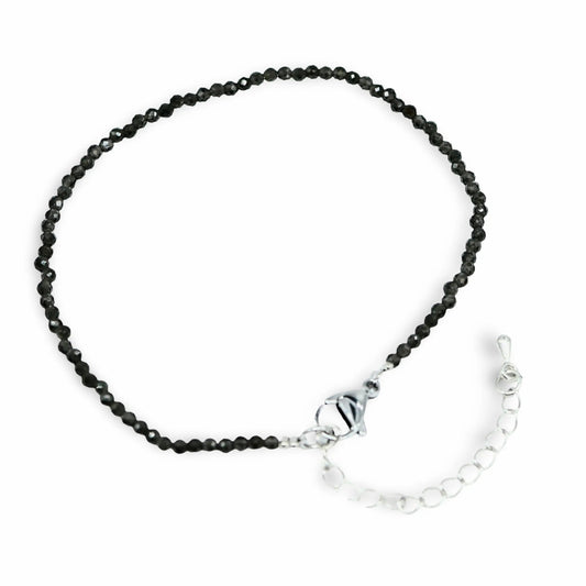 Bracelet - Black Obsidian - Faceted - 2mm