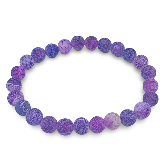 Bracelet - Purple Agate - Frosted -8mm