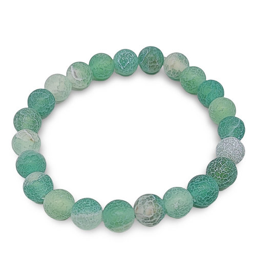 Bracelet - Green Agate - Frosted - 8mm