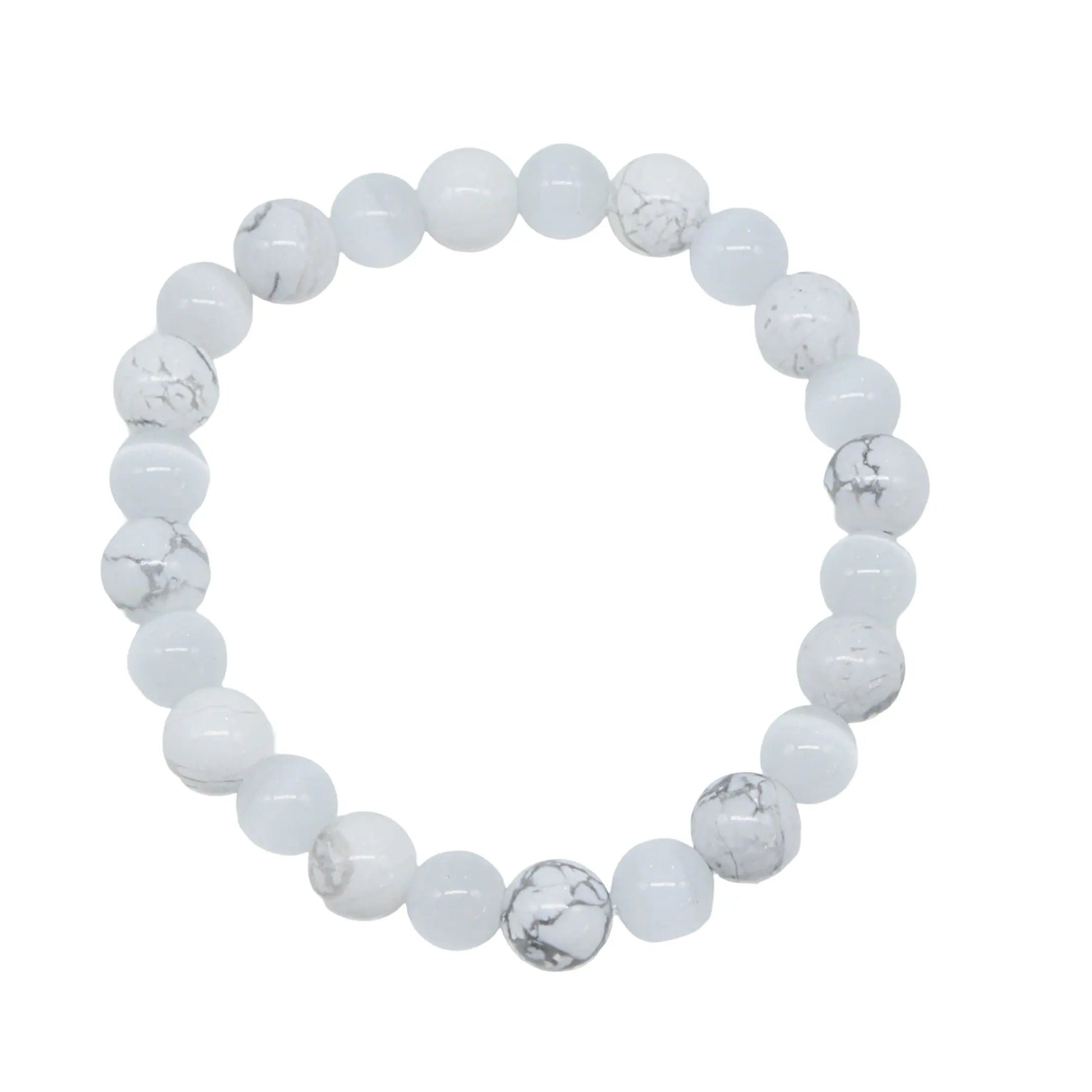 Bracelet - Howlite & Cat Eye - 8mm