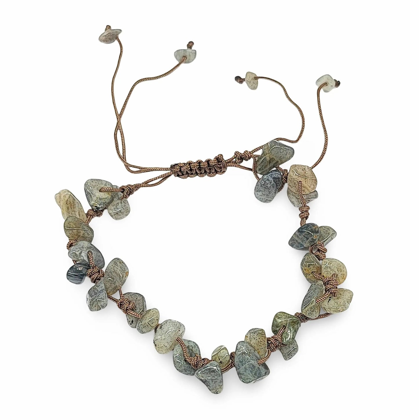 Bracelet -Labradorite -Chips -Adjustable Cord