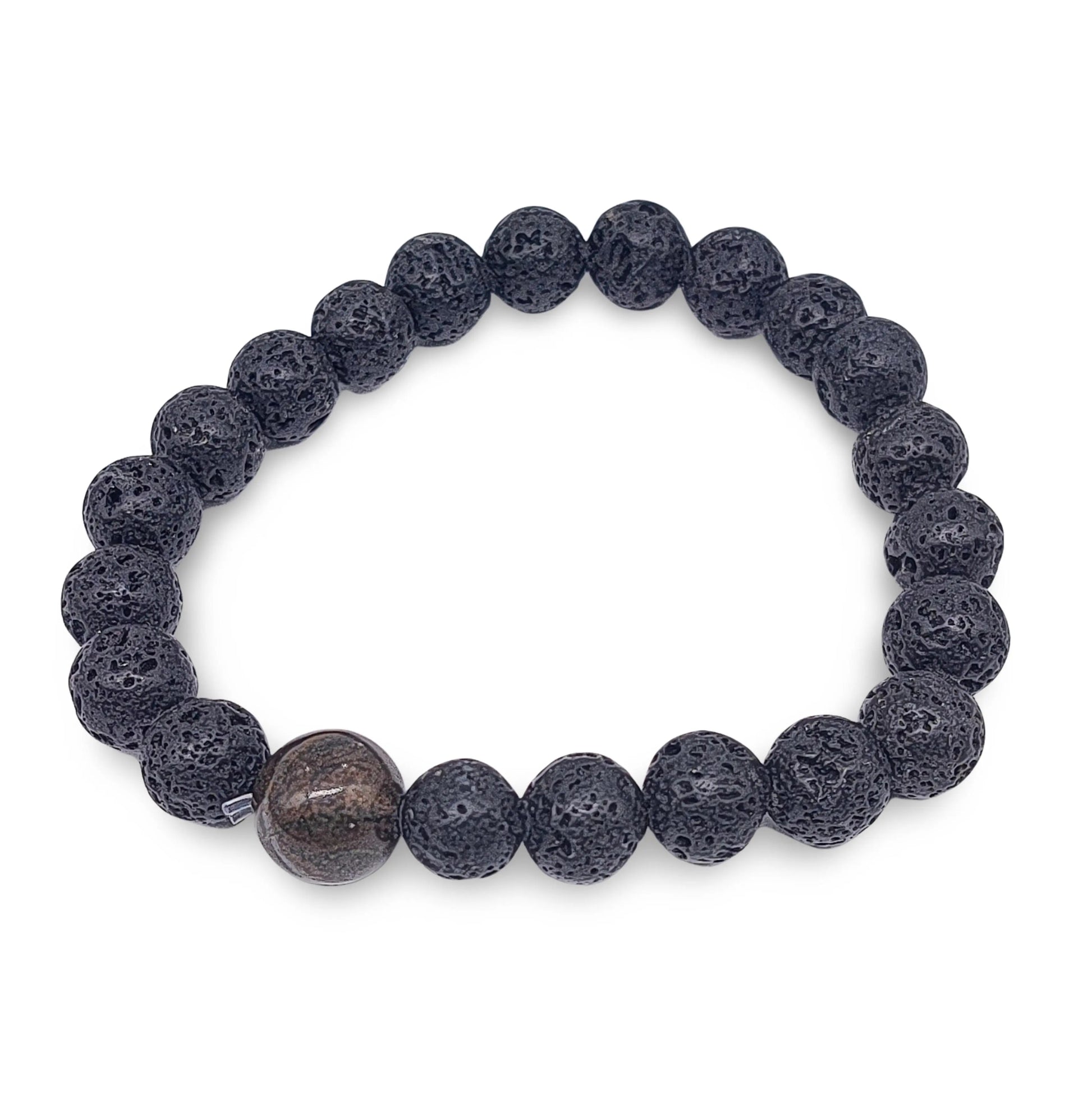 Bracelet - Lava Stone 8mm & Tiger Eye 10mm