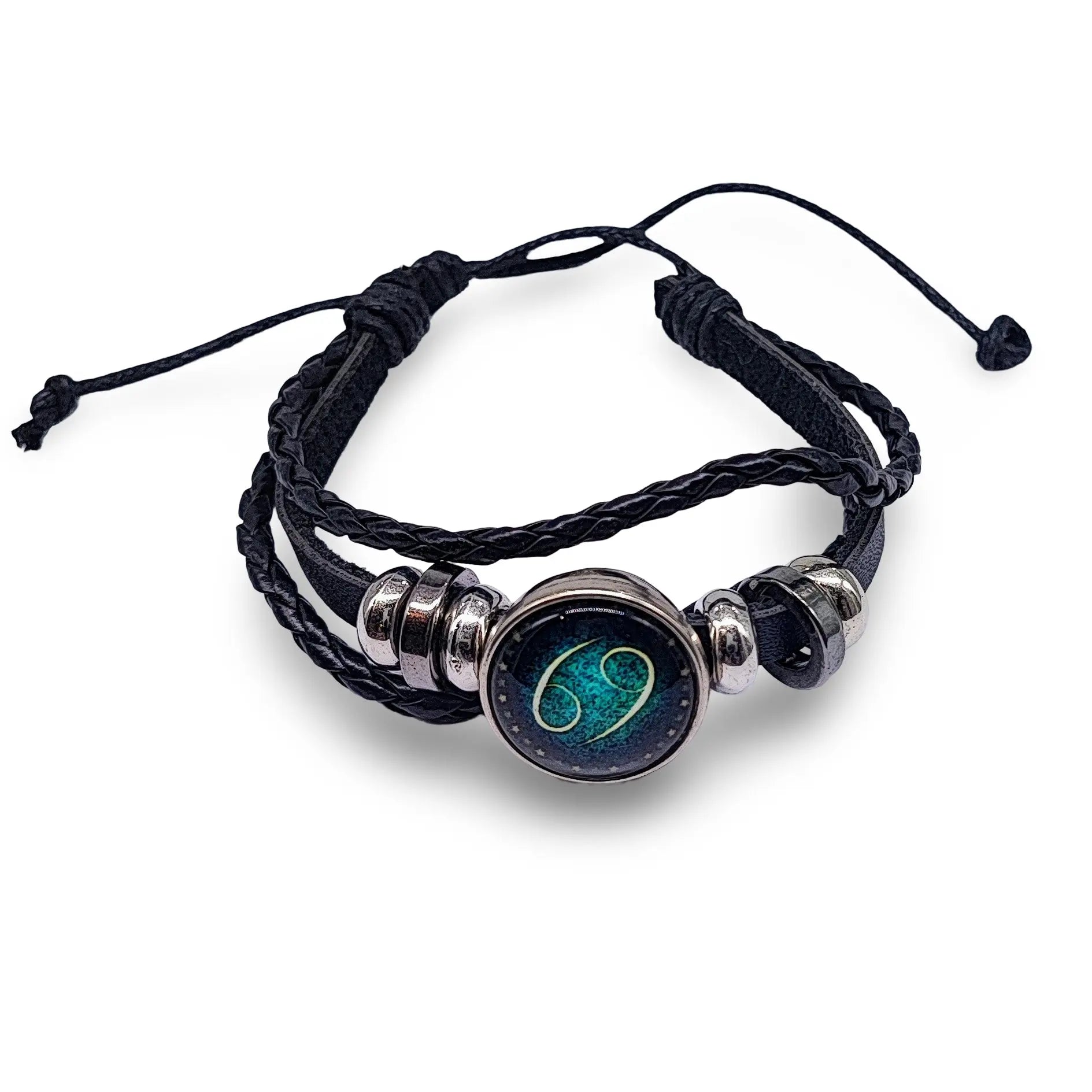Bracelet -Leather -Celestial Zodiac Sign & Constellation Cancer Zodiac June 21 - July 22