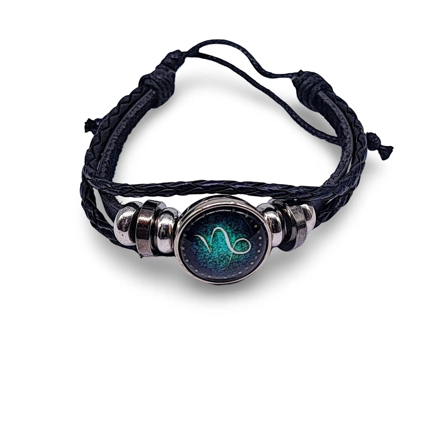 Bracelet -Leather -Celestial Zodiac Sign & Constellation Capricorn Zodiac December 22 - January 19