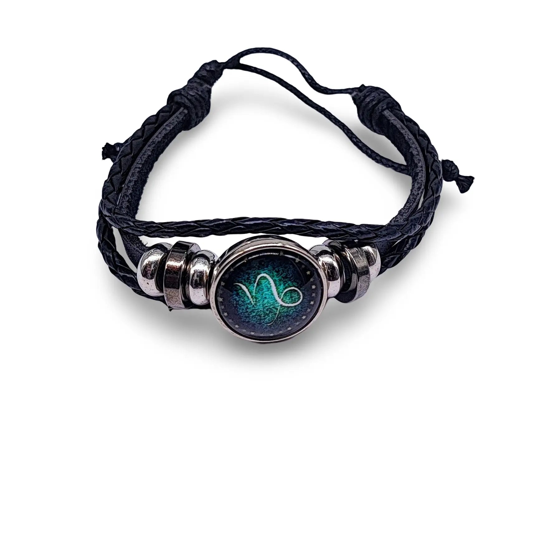 Bracelet -Leather -Celestial Zodiac Sign & Constellation Capricorn Zodiac December 22 - January 19