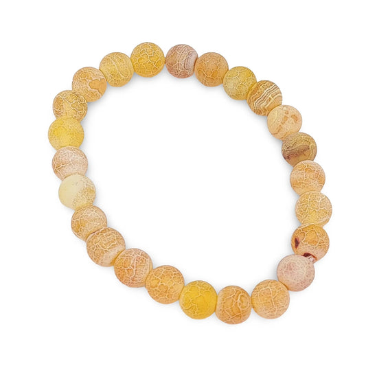 Bracelet - Yellow Agate - Frosted - 8mm