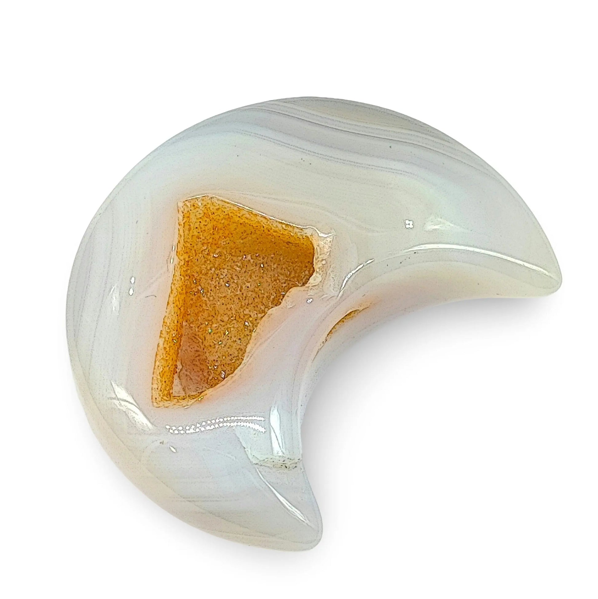 Geode -Agate Druzy -Moon Shape