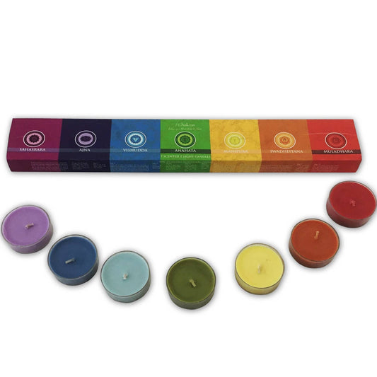Scented Candles - Soy Wax - Green Tree 7 Chakra's T-Lites