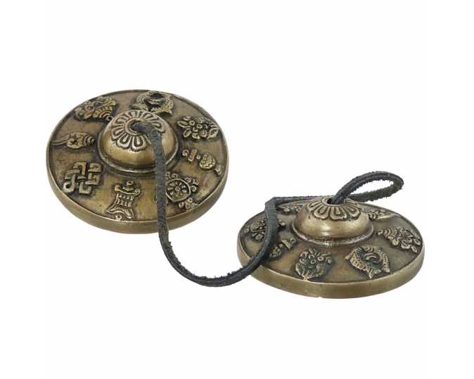Meditation Accessories - Tibetan Tingshas - Eight Auspicious Symbols