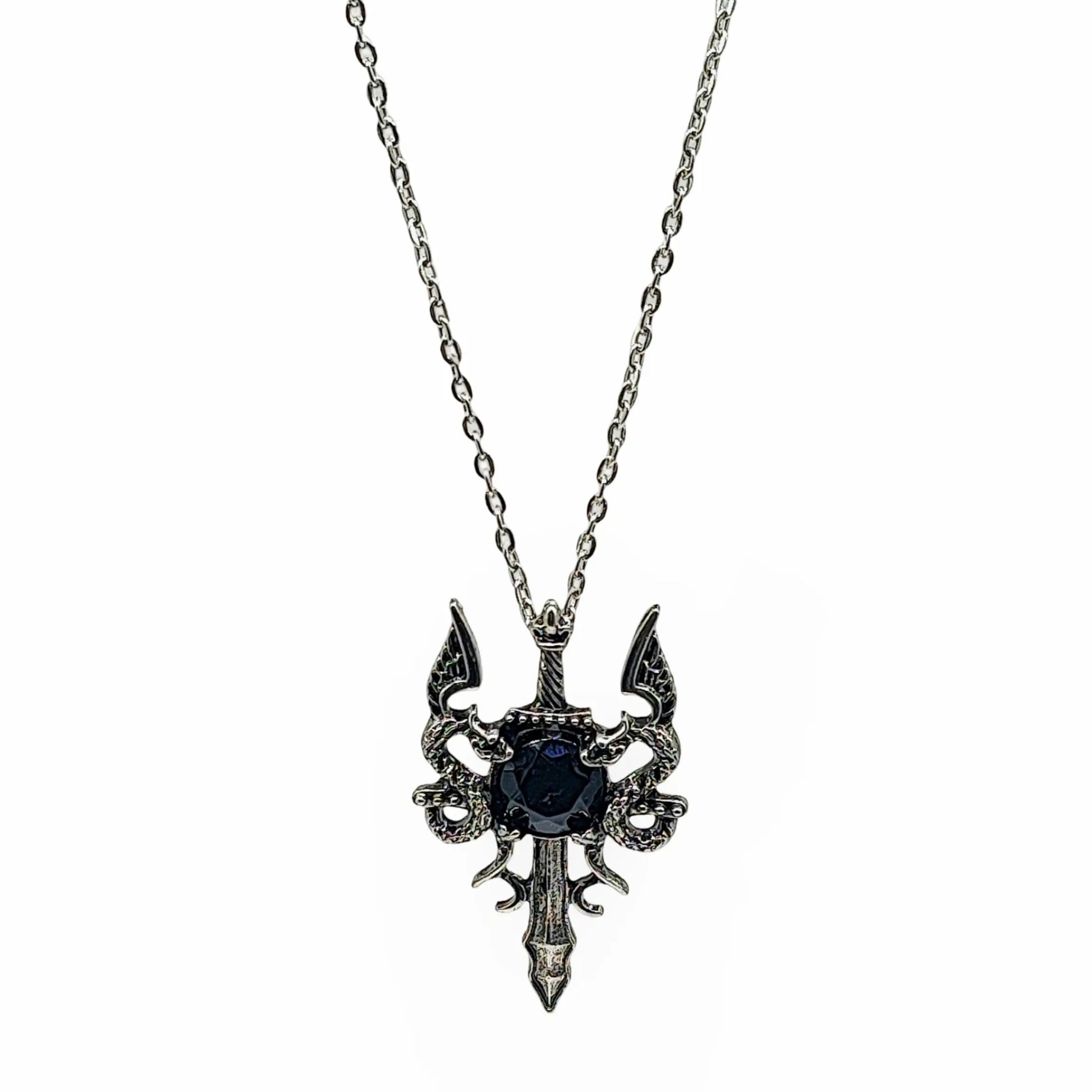 Necklace - Dragon Sword - Black Obsidian