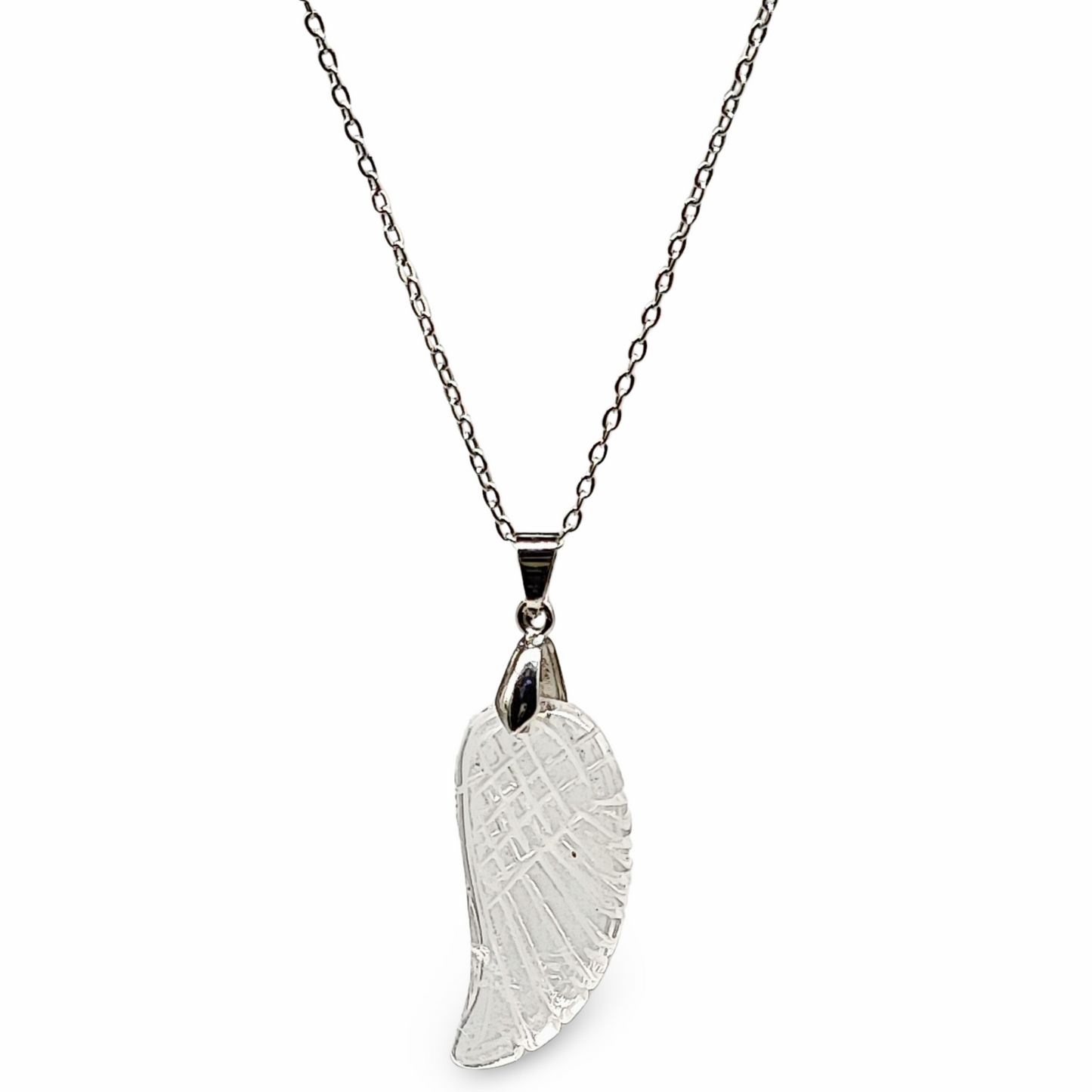 Necklace - Gemstone - Angel Wings - Crystal Quartz
