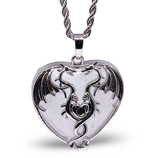 Necklace - Mystic Dragon Heart - Crystal Quartz