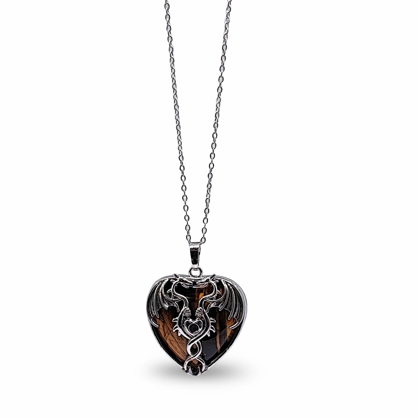 Necklace - Mystic Dragon Heart - Tiger Eye