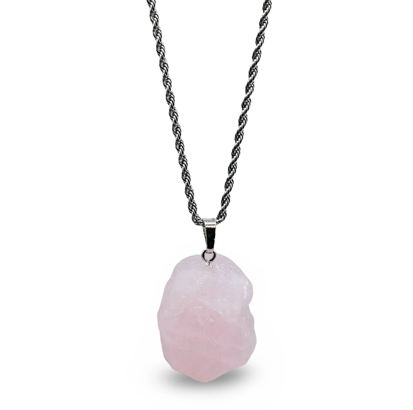 Necklace - Natural Shape - Rose Quartz