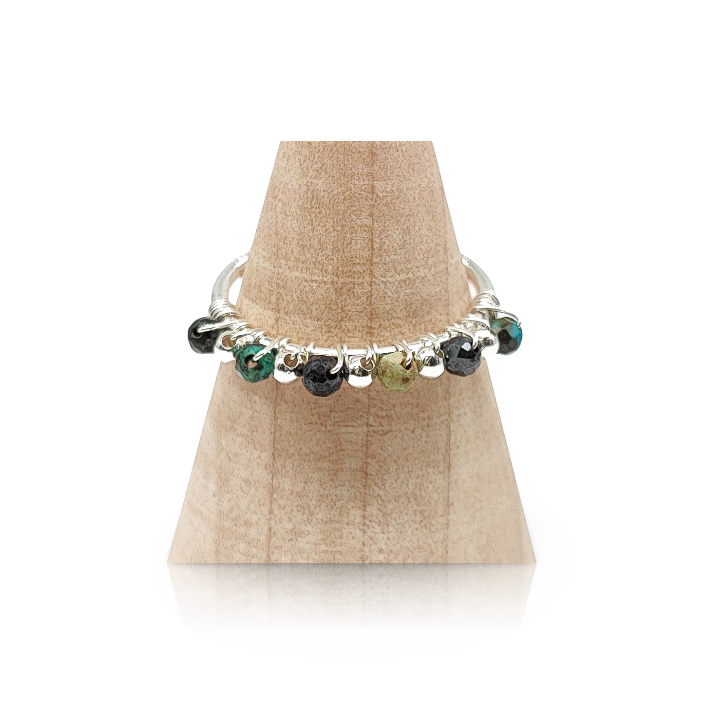 Ring -925 Sterling Silver -Natural Stone -Adjustable Chrysocolla