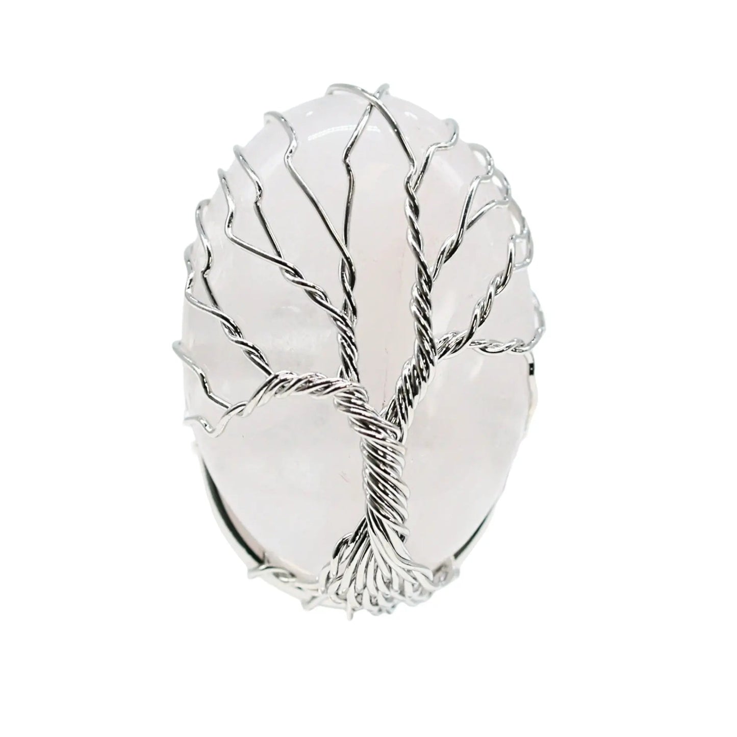 Ring - Crystal Quartz with Tree of Life - Adjustable