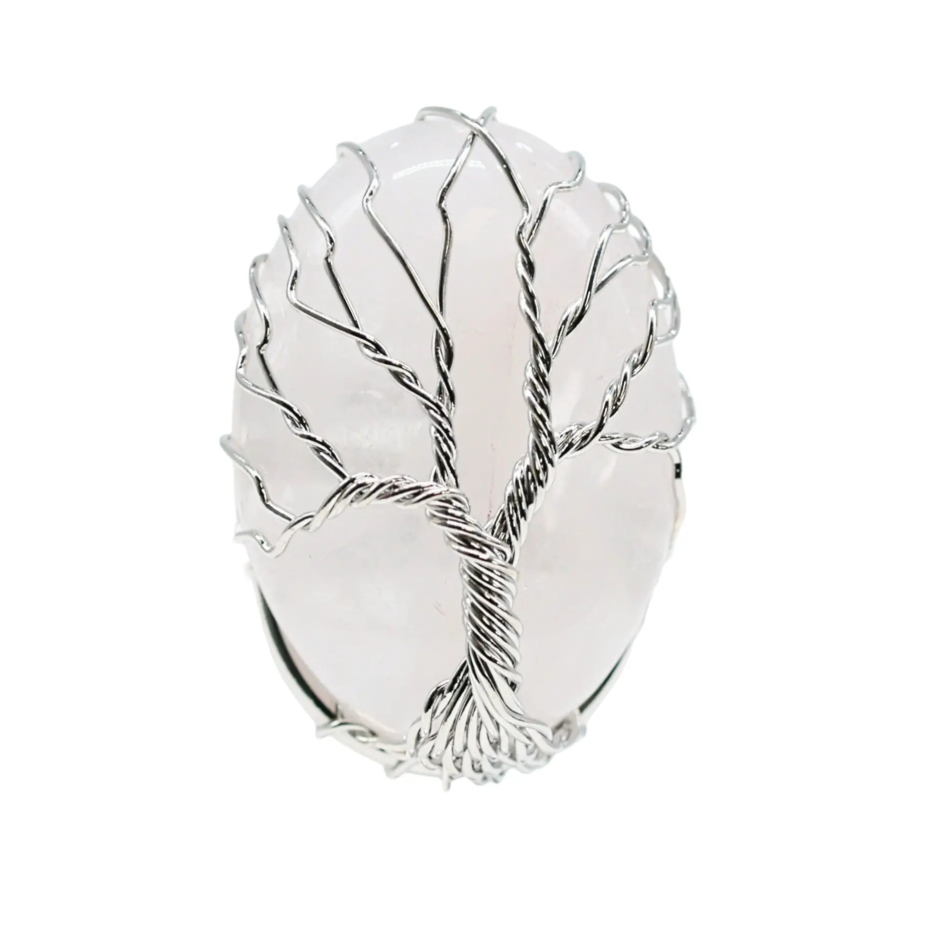 Ring - Crystal Quartz with Tree of Life - Adjustable