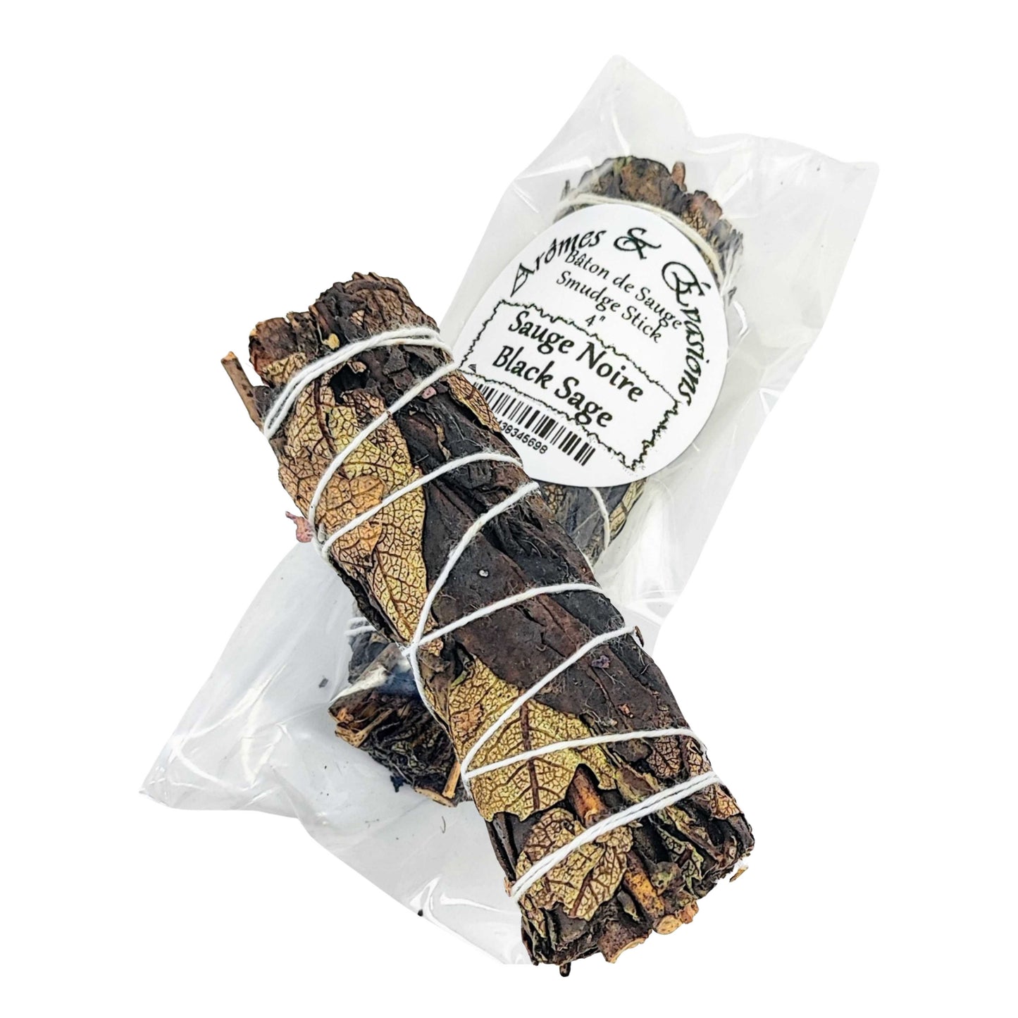 Smudging Incense Stick - White & Black Sage - 4"